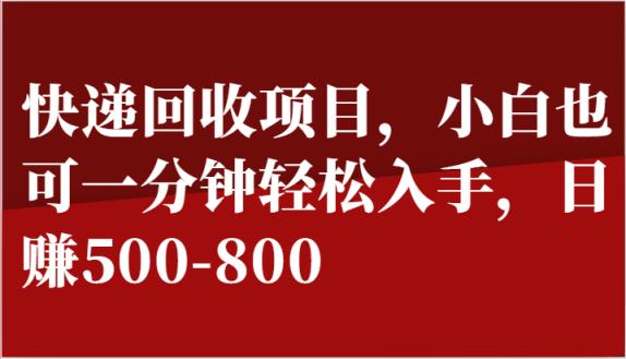 快递回收项目，小白也可一分钟轻松入手，日赚500-800-天天有课网