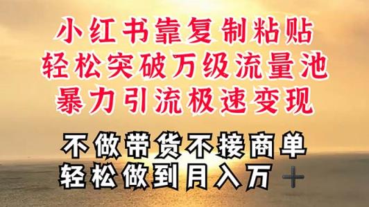 深层揭秘小红书，靠复制粘贴，一周突破万级流量池，无脑搬运，暴力引流…-天天有课网