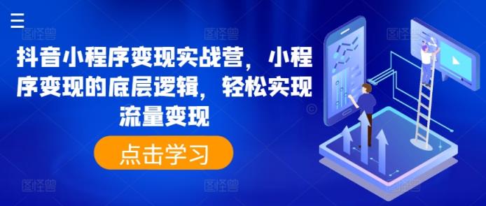 抖音小程序转现实战营，小程序变现的底层思维，真正实现数据流量变现-天天有课网