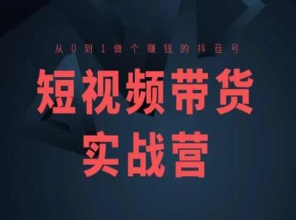 短视频卖货实战营(高级课)，从0到1做一个挣钱的抖音帐号-天天有课网