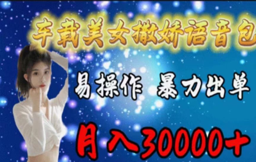 车载美女撒娇语音包，执行就出单，月入3000＋，小白看完课程就能马上实操-天天有课网