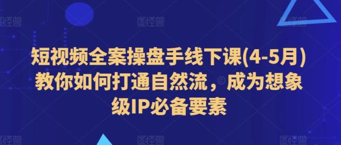 小视频软装股票操盘手面授课(4-5月)手把手教你连通自然流，变成想像级IP必备要素-天天有课网