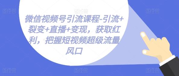 视频号引流课程-引流方法 裂变式 直播间 转现，获得收益，掌握小视频超级流量出风口-中创网_分享中创网创业资讯_最新网络项目资源-天天有课网