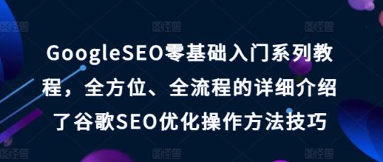 GoogleSEO零基础入门系列教程，全方位、全流程的详细介绍了谷歌SEO优化操作方法技巧-天天有课网