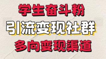 学生们拼搏粉，引流变现做社群，多方位变现渠道-天天有课网