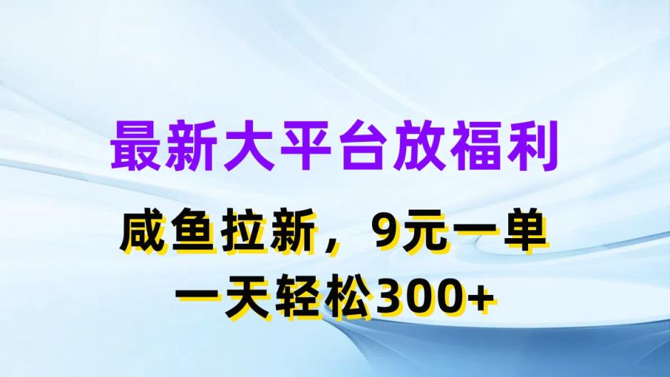 全新蓝海项目，淘宝闲鱼放褔利，引流一单9元，轻松日入300-天天有课网