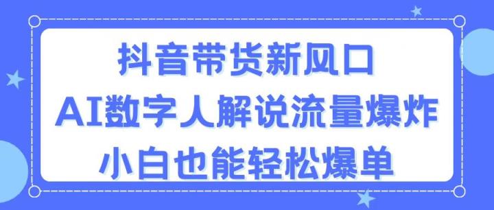 抖音直播带货新蓝海，AI虚拟数字人讲解，总流量发生爆炸，新手都可以轻松打造爆款-天天有课网