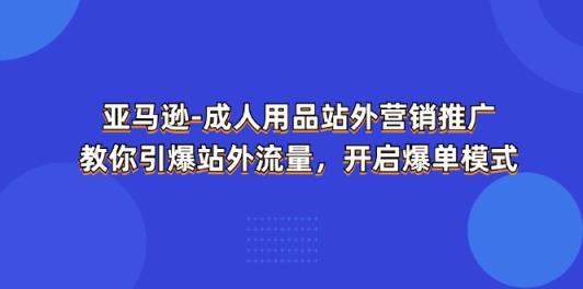 亚马逊平台-两性用品 站外推广网络营销推广  教大家点爆站外流量，打开打造爆款方式-天天有课网
