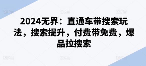 2024无边：淘宝直通车带检索游戏玩法，检索提高，付钱带完全免费，爆款拉检索-天天有课网