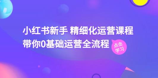 小红书的初学者 精细化营销课程内容，陪你0基础运营全过程-天天有课网