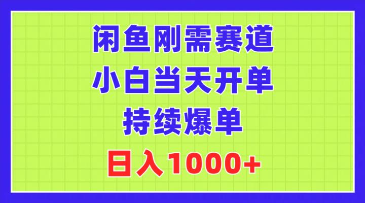 闲鱼平台刚性需求跑道，新手当日出单，不断打造爆款，日赚1000-天天有课网