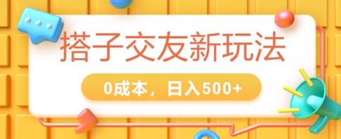 2024搭子交友新玩法，0成本，不需要付费系统，小白可轻松上手-天天有课网