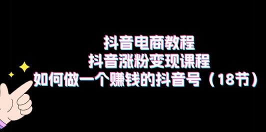 抖音电商教程：抖音涨粉变现课程：如何做一个赚钱的抖音号-天天有课网