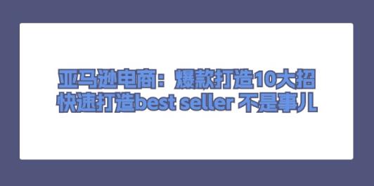 亚马逊电商：爆款打造10大招，快速打造best seller 不是事儿-天天有课网