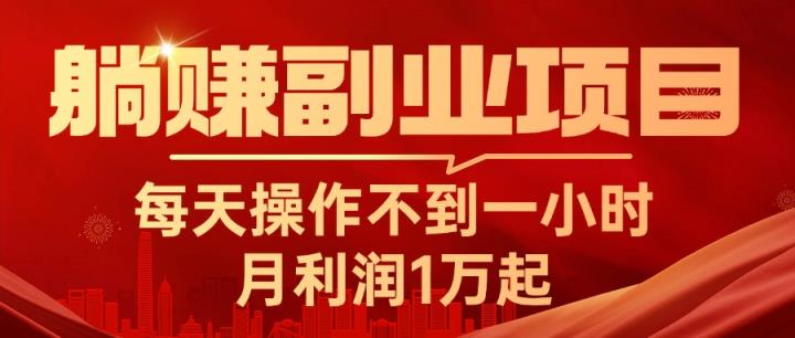躺赚副业项目，每天操作不到一小时，月利润1万起，实战篇-天天有课网