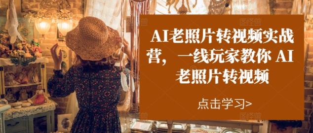 AI旧照片转短视频实战营，一线游戏玩家教大家AI旧照片转短视频-天天有课网