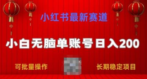小红书的最新生态，新手没脑子单账户日入200，持续稳定新项目-天天有课网