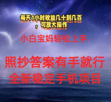 0门手机项目，宝妈妈新手快速上手每日1钟头几十到几百元真实有效持续稳定-天天有课网