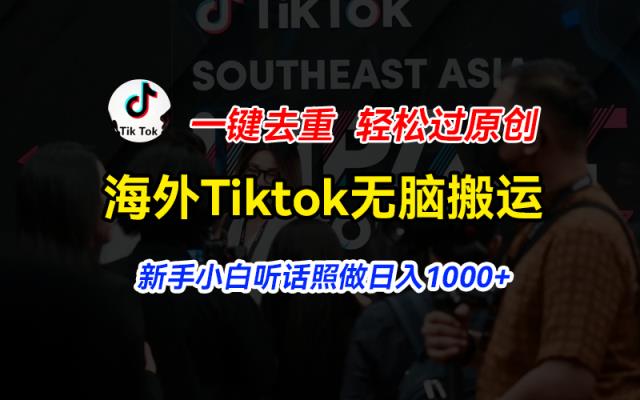 国外Tiktok小视频没脑子运送，一键去重轻松突破原创设计，新手入门照着做日入…-天天有课网
