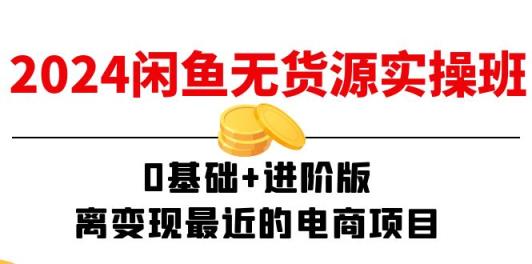 2024闲鱼平台-无货源电商实际操作班：0基本 升级版，离转现近期的电商项目-天天有课网