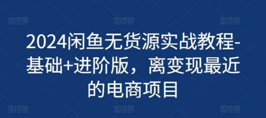 2024闲鱼平台无货源电商实战演练实例教程-基本 升级版，离转现近期的电商项目-天天有课网