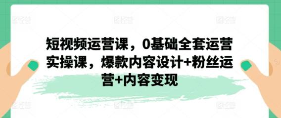 自媒体运营课，0基本整套经营实操课，爆品设计思路 粉丝营销 内容变现-天天有课网
