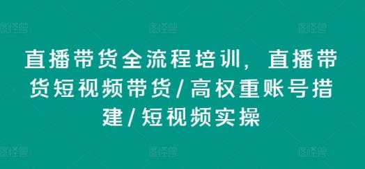 直播卖货全流程培训，直播卖货短视频卖货/高权重账户措建/小视频实际操作-天天有课网