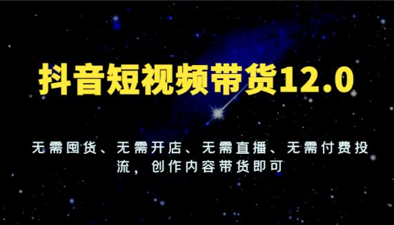 抖音短视频带货12.0，无需囤货、无需开店、无需直播、无需付费投流，创作内容带货即可-天天有课网