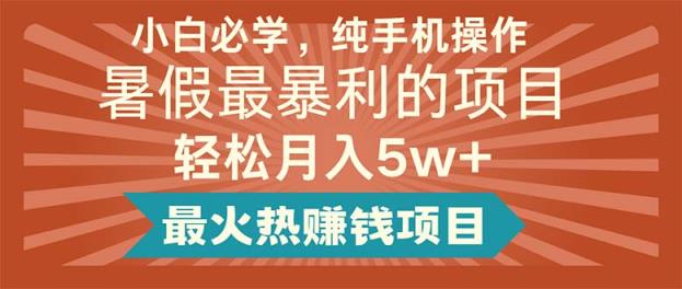 新手必会，纯手机操控，暑期最赚钱的新项目轻轻松松月入5w 最火热挣钱的项目-天天有课网