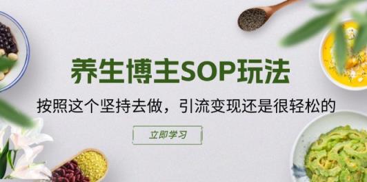 养生博主SOP玩法，按照这个坚持去做，引流变现还是很轻松的-天天有课网