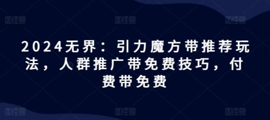 2024无界：引力魔方带推荐玩法，人群推广带免费技巧，付费带免费-天天有课网