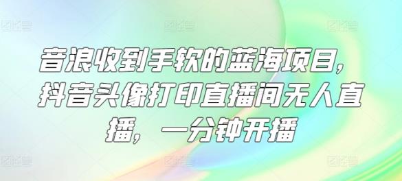 音浪收到手软的蓝海项目，抖音头像打印直播间无人直播，一分钟开播-天天有课网