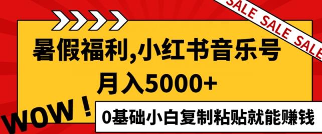 小红书的音乐号月入5000 ，0基本新手拷贝也能赚钱-天天有课网