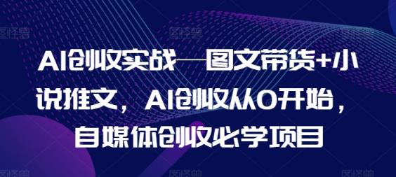 AI增收实战演练—图文并茂卖货 小说推文，AI增收从0逐渐开始，自媒体平台增收必会新项目-天天有课网