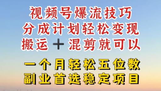 微信视频号爆流方法，分为方案轻轻松松转现，运送  剪辑就能，一个月轻轻松松五位数平稳新项目【揭密】-天天有课网
