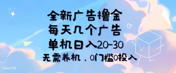 全新升级广告宣传撸金，每日好多个广告宣传，单机版日入20-30 不用养机，0要求0资金投入-天天有课网