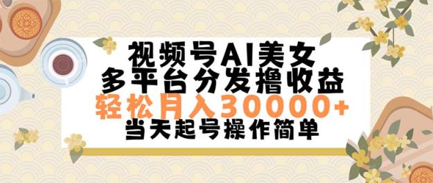 视频号AI美女，轻松月入30000+,操作简单轻松上手-天天有课网