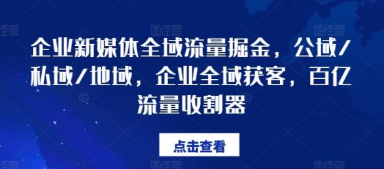 企业新媒体全域流量掘金队，公域流量/公域/地区，公司示范区拓客，百亿元总流量收种器-天天有课网