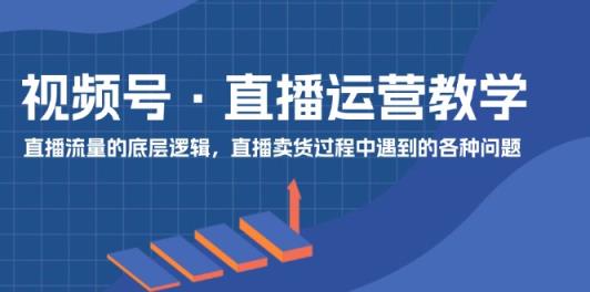 视频号 直播运营教学：直播流量的底层逻辑，直播卖货过程中遇到的各种问题-天天有课网