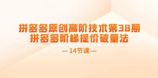 拼多多平台原创设计高级技术性第38期，拼多多平台台阶涨价破量法-天天有课网