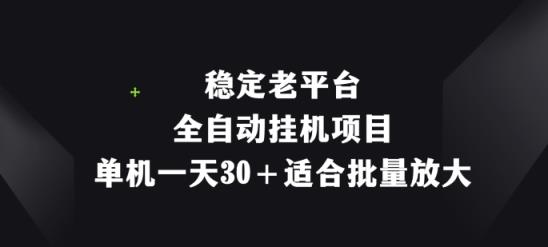 平稳老平台，全自动挂机新项目，单机版一天30 适宜大批量变大-天天有课网