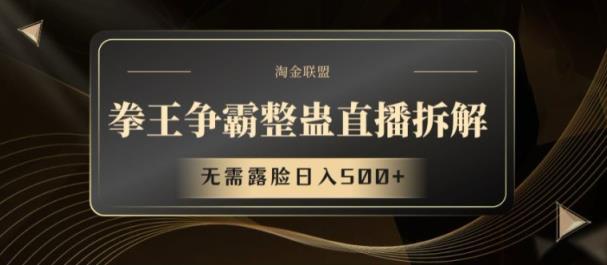 拳王争霸搞恶直播间拆卸，不用漏脸日入500 【揭密】-天天有课网