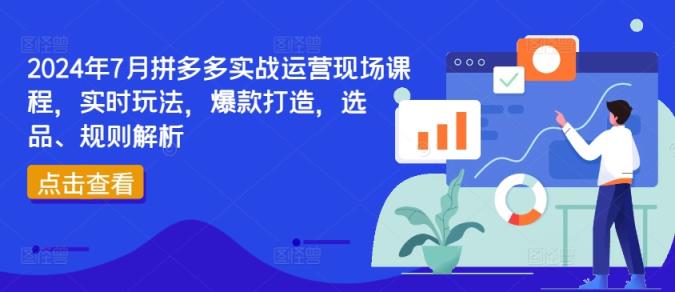 2024年7月拼多多平台实战演练经营当场课程内容，即时游戏玩法，爆款打造，选款、标准分析-天天有课网