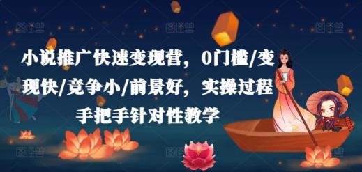 小说推广快速变现营，0门槛/变现快/竞争小/前景好，实操过程手把手针对性教学-天天有课网