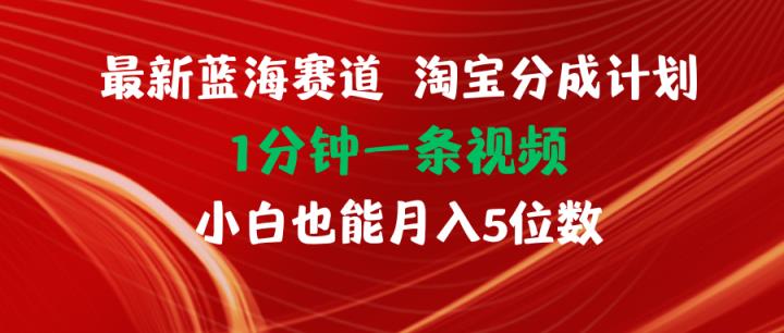 全新蓝海项目淘宝分成方案1min1条视频小白也可以月入五位数-天天有课网