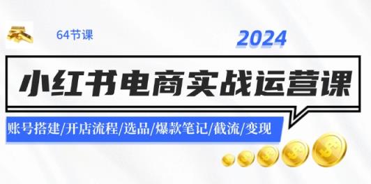 2024小红书电商实战演练运营课：账户构建/开店的流程/选款/爆品手记/截留/转现-天天有课网