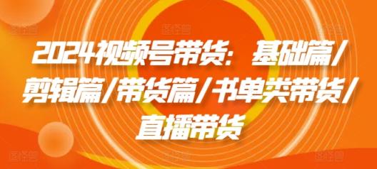 2024视频号带货：基础篇/剪辑篇/带货篇/书单类带货/直播带货-天天有课网