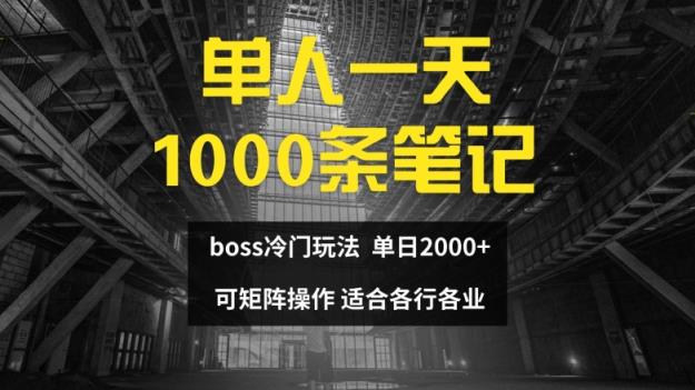 单人一天1000条笔记，日入2000+，BOSS直聘的正确玩法【揭秘】-天天有课网