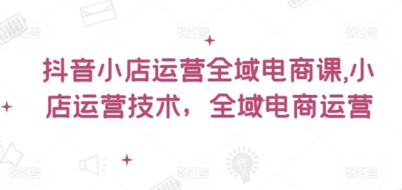 抖音小店运营全域电商课，​小店运营技术，全域电商运营-天天有课网