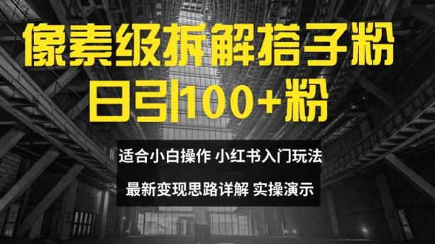 像素级拆卸搭子粉，日引100 ，新手看了可入门，全新转现构思详细说明【揭密】-天天有课网